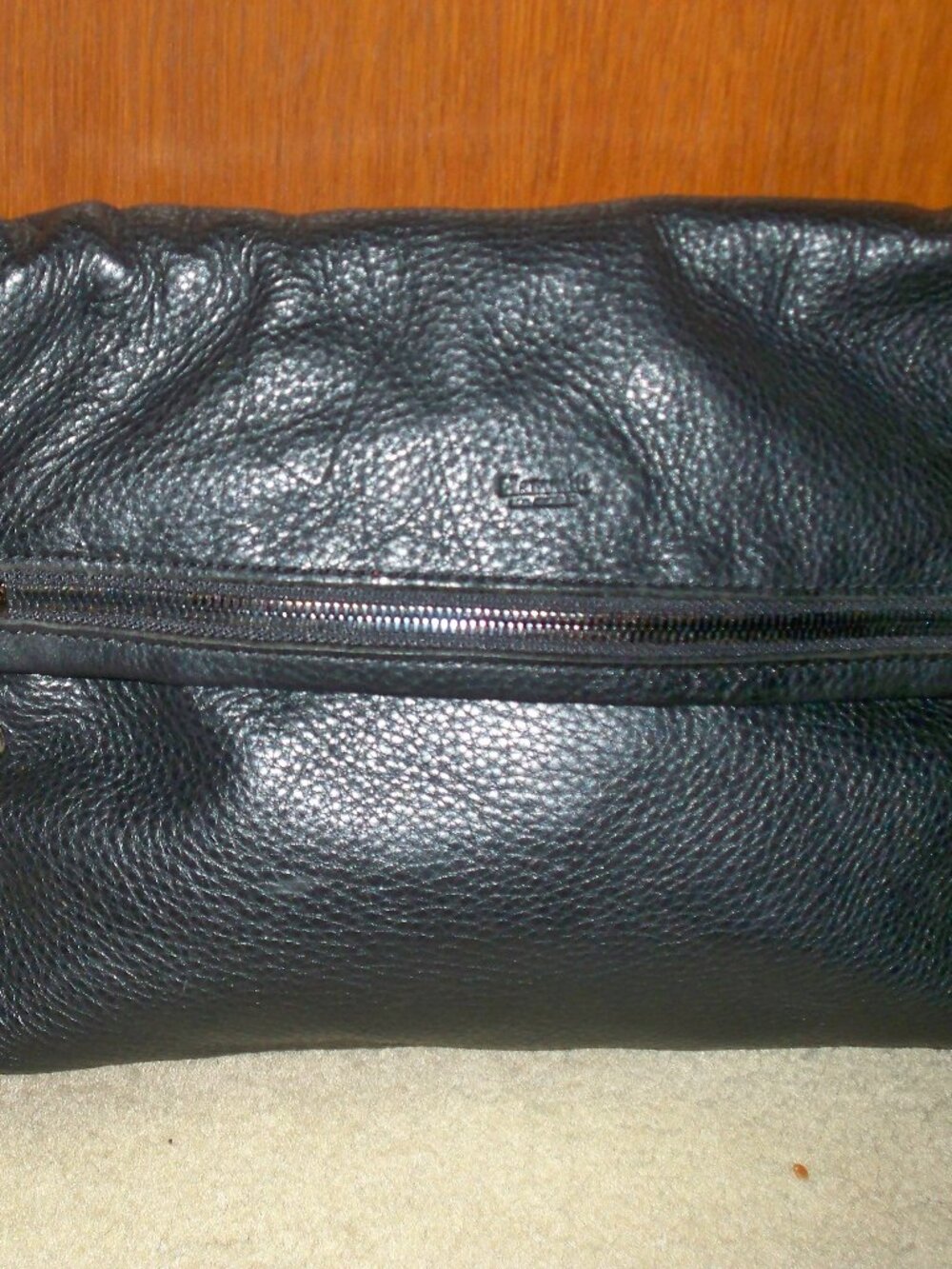 Hammitt VIP Large Black Leather Crossbody Gunmetal Hardware GUC, $475!!